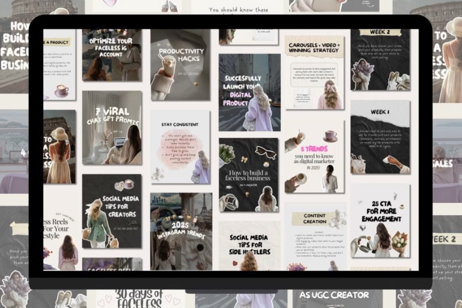 Ready-to-use carousel templates, Reel scripts and email automations